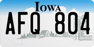 IA license plate AFQ804