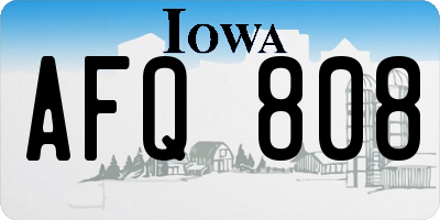 IA license plate AFQ808
