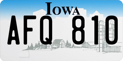 IA license plate AFQ810