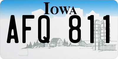 IA license plate AFQ811