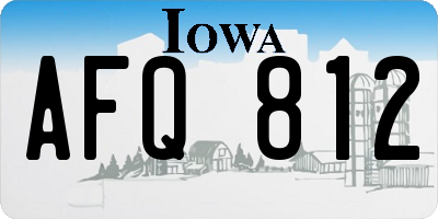 IA license plate AFQ812