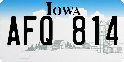 IA license plate AFQ814
