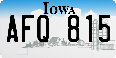IA license plate AFQ815