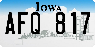 IA license plate AFQ817