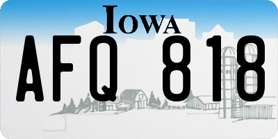 IA license plate AFQ818