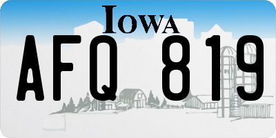 IA license plate AFQ819