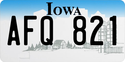 IA license plate AFQ821
