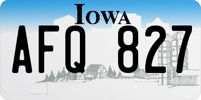 IA license plate AFQ827