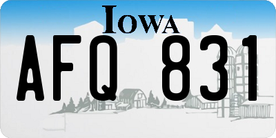 IA license plate AFQ831