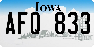IA license plate AFQ833