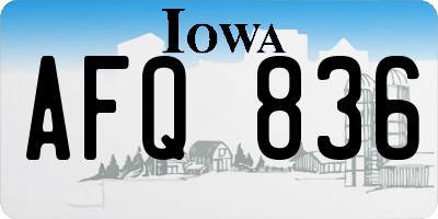 IA license plate AFQ836