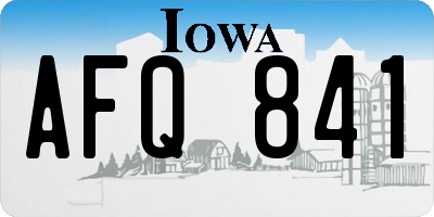 IA license plate AFQ841