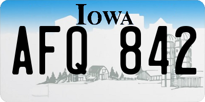 IA license plate AFQ842
