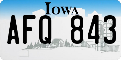 IA license plate AFQ843