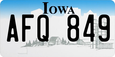 IA license plate AFQ849