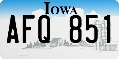 IA license plate AFQ851