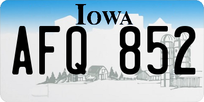 IA license plate AFQ852
