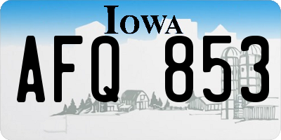 IA license plate AFQ853