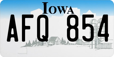 IA license plate AFQ854