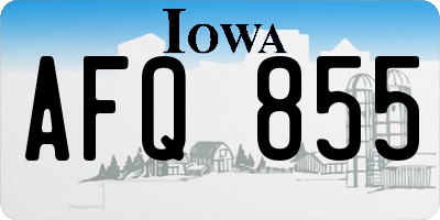 IA license plate AFQ855