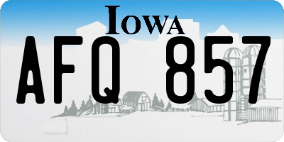 IA license plate AFQ857