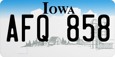 IA license plate AFQ858