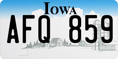 IA license plate AFQ859