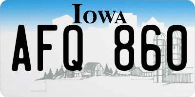 IA license plate AFQ860