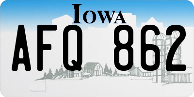 IA license plate AFQ862