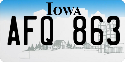 IA license plate AFQ863