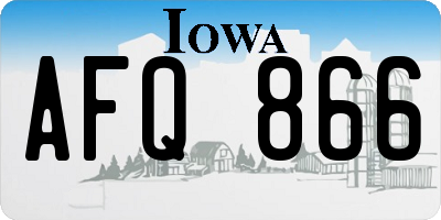 IA license plate AFQ866