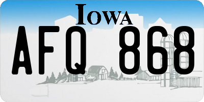 IA license plate AFQ868