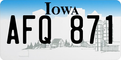 IA license plate AFQ871