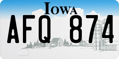 IA license plate AFQ874