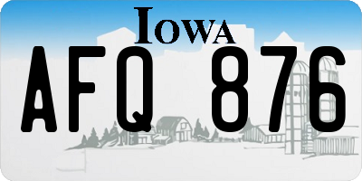IA license plate AFQ876