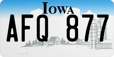 IA license plate AFQ877