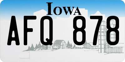 IA license plate AFQ878