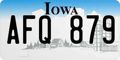 IA license plate AFQ879