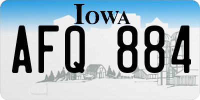 IA license plate AFQ884