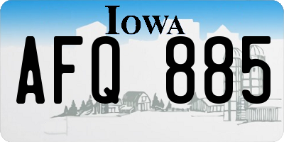 IA license plate AFQ885