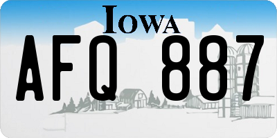 IA license plate AFQ887