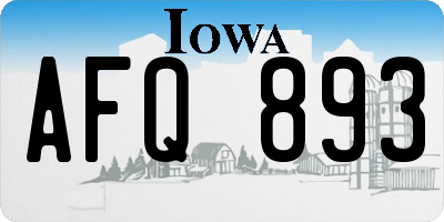 IA license plate AFQ893