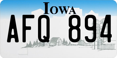 IA license plate AFQ894