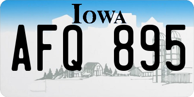 IA license plate AFQ895