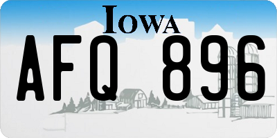 IA license plate AFQ896