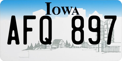 IA license plate AFQ897