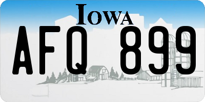 IA license plate AFQ899