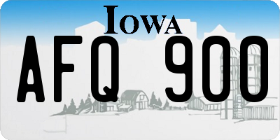 IA license plate AFQ900