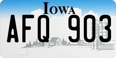 IA license plate AFQ903