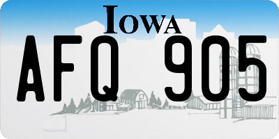 IA license plate AFQ905